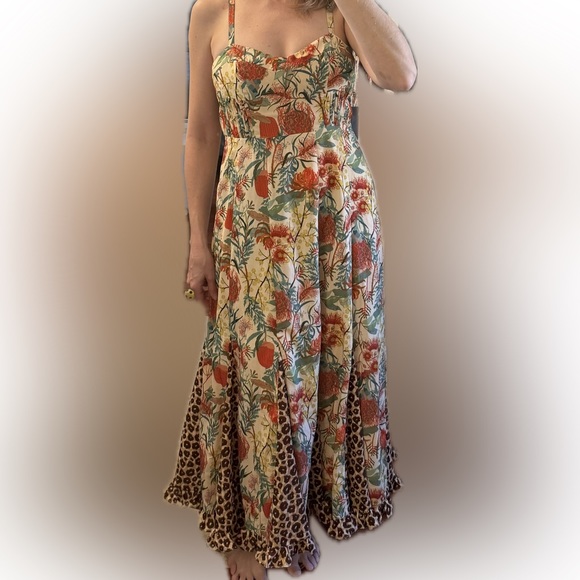 Anthropologie brand festive printed maxi dress fits a size 6 - Picture 2 of 4